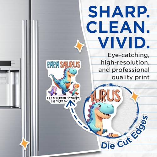 (2 Pack) Papasaurus Magnets - Grandpa Decoration - 5" On Longest Side - for Cars, Fridges, Toolboxes - Made in USA - MAG7473