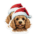 (2 Pack) Christmas Dog Magnets - Santa Hat Puppy Decor - Cocker Spaniel Cockapoo - Holiday Refrigerator Decor - 5 Inches On Longest Side - Thick Durable Magnet - Made in USA - MAG25160