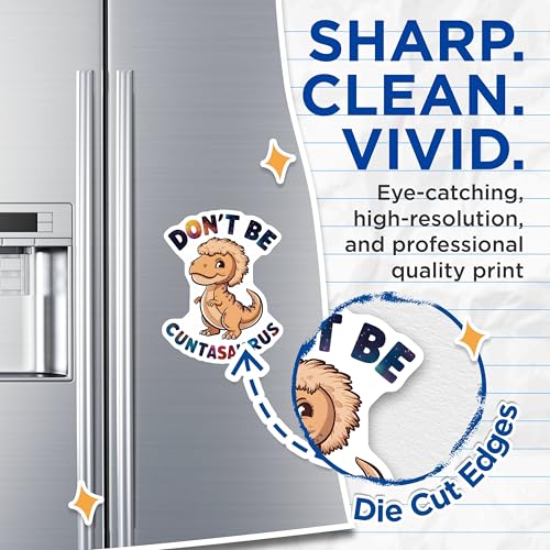 (2 Pack) Don't Be Cuntasaurus Magnets - Cute Dinosaur Magnet - Fun Quotes Magnet for Fridge or Locker - 5" On Longest Side - for Cars, Fridges, Toolboxes - Made in USA - MAG3979