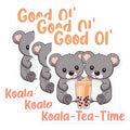 (3 Pack) Koala Tea Time Decals - Bubble Tea - Cute Animal Laptop Stickers - 3 Inches On Longest Side - Easy Peel & Apply - Made in USA - 3MCS6506