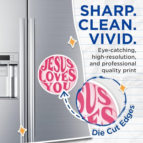 (2 Pack) Jesus Loves You Magnets Magnets - Inspirational Message - Christian Home Decor - 5" On Longest Side - Made in USA - Sticks to Refrigerators & Metal Surfaces - MAG8928