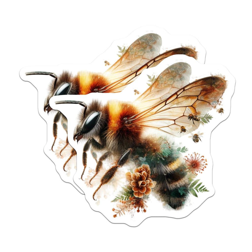 (2 Pack) Honey Bee Magnets - Floral Bee Decor - Insect Lover Refrigerator Magnets - 5" On Longest Side - Premium Magnet - for Cars, Refrigerators, Toolboxes, Lockers - Made in USA - MAG14255