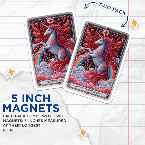 (2 Pack) Fantasy Unicorn Magnet - 5" On Longest Side - Sticks to Smooth Flat Surfaces - Made in USA - MAG10105