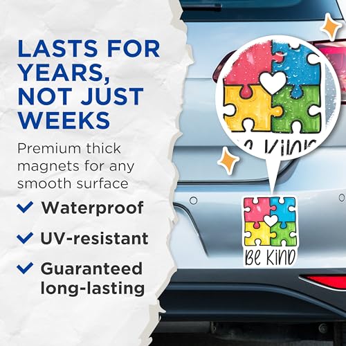 (2 Pack) Be Kind Magnets Magnets - 5" On Longest Side - Made in USA - Sticks to Refrigerators & Metal Surfaces - MAG8429