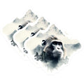 (3 Pack) Ape Mountain Decals - Wildlife Art Sticker - Laptop Decals - 3 Inches On Longest Side - Easy Peel & Apply - Made in USA - 3MCS2574