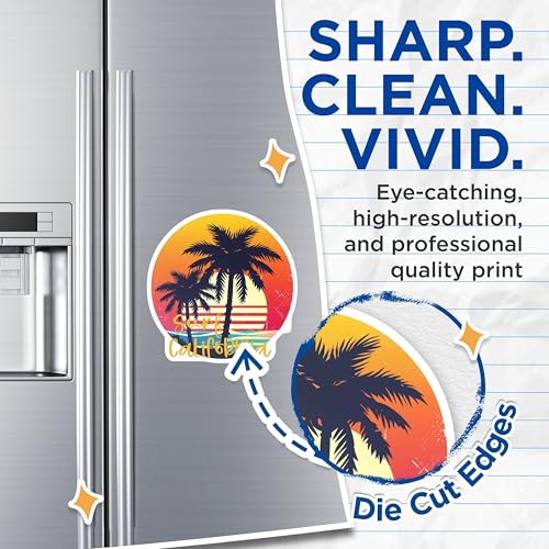 (2 Pack) Surf California Magnets - Beach Themed Magnets - Tropical Palm Tree Magnets - 5" On Longest Side - for Cars, Fridges, Toolboxes - Made in USA - MAG4320