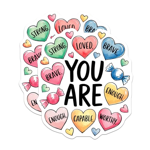 (2 Pack) Inspirational Quote Magnets - Heart Shaped Magnets - Motivational Magnets for Home Decor - 5" On Longest Side - for Cars, Refrigerators, Toolboxes, Lockers - Made in USA MAG3560