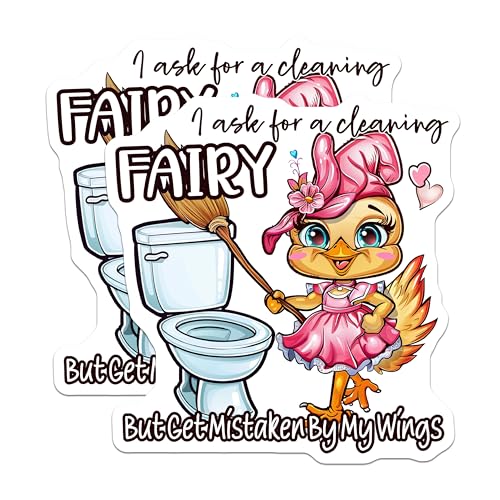 (2 Pack) I Ask for A Cleaning Fairy Magnets - Funny Fairy Quote - Cute Fairy - 5" On Longest Side - for Cars, Fridges, Toolboxes - Made in USA - MAG4364