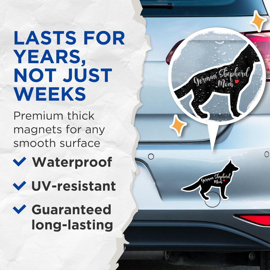 (2 Packs) German Shepherd Magnets - German Shepherd Dog Breed Magnets - 5 Inches On Longest Side - Premium Magnet - for Fridges, Toolboxes, Cars - Made in USA - MAG2474