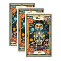 (3 Pack) Owl Tarot Card Decals - Skeleton Bird - Witchy Decal - 3 Inches On Longest Side - Easy Peel & Apply - Made in USA - 3MCS2411