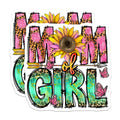 (2 Pack) Mom of Girls Magnets - Sunflower Leopard Print - Pink Glitter Boho Mama Appreciation Magnets - 5 Inches On Longest Side - Thick Durable Magnet - Made in USA - MAG26057