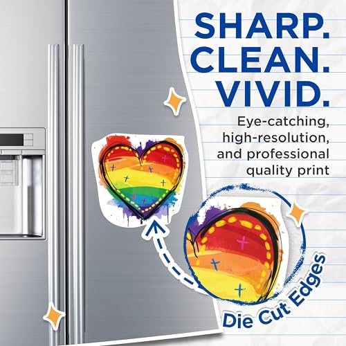 (2 Packs) Rainbow Heart Inclusive Rainbow Magnets - Rainbow Heart LGBTQ Friendly Magnets - 5 Inches On Longest Side - Premium Magnet - for Fridges, Toolboxes, Cars - Made in USA - MAG2280
