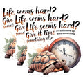 (3 Pack) Life Seems Hard Decals - Turtle Clock - Inspirational Quote - 3 Inches On Longest Side - Easy Peel & Apply - Made in USA - 3MCS4833