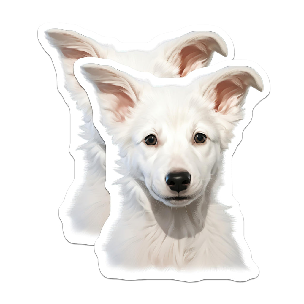 (2 Pack) White Dog Puppy Magnets - Cute Pet Animal Refrigerator Decor - Dog Lover Owner Home Kitchen Accent - 5 Inches On Longest Side - Thick Durable Magnet - Made in USA - MAG28691
