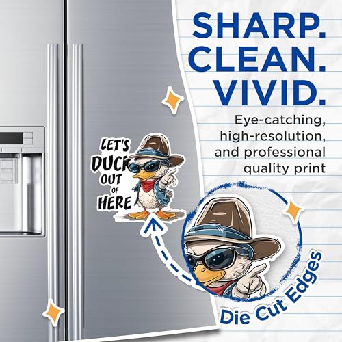 (2 Pack) Let's Duck Out of Here Magnets - Funny Duck Magnets - Cute Animal Magnets - Quirky Refrigerator Magnets- 5" On Longest Side - for Fridges, Toolboxes, Cars - Made in USA - MAG2610