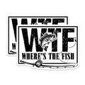 (2 Pack) Where's The Fish Magnets - WTF Fishing Decor - Angler Gift Idea - 5" On Longest Side - Premium Magnet - for Cars, Refrigerators, Toolboxes, Lockers - Made in USA - MAG16972