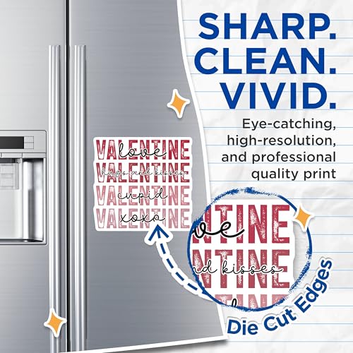 (2 Pack) Valentine Magnets - Love Magnets - Hugs and Kisses Magnets - Cupid Magnets - XOXO Magnets - 5" On Longest Side - for Cars, Refrigerators, Toolboxes, Lockers - Made in USA BMCS3067