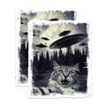 (2 Pack) Cat Alien Invasion Magnets - Funny Cat Magnets - UFO Themed Decor Magnets - 5" On Longest Side - for Cars, Refrigerators, Toolboxes, Lockers - Made in USA BMCS3381