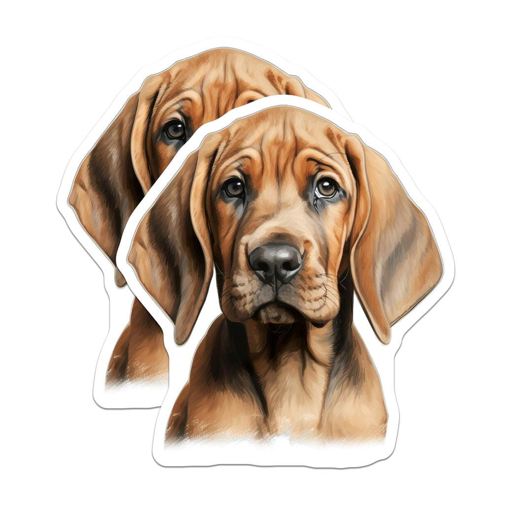 (2 Pack) Bloodhound Puppy Magnets - Cute Dog Pet Owner Decor - Animal Lover Fridge Locker Decor for Dog Mom - 5 Inches On Longest Side - Thick Durable Magnet - Made in USA - MAG28912