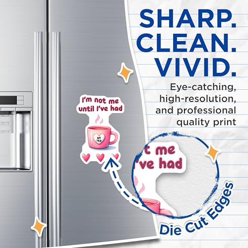 (2 Pack) Funny Drinking Tea Magnets - Cute Kitchen Decorations - Humorous Coffee Set for Home - 5" On Longest Side - for Cars, Fridges, Toolboxes - Made in USA - MAG7505