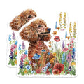 (2 Pack) Dog Poodle Magnets - Floral Dog Art - Cute Animal Magnets - 5" On Longest Side - for Cars, Fridges, Toolboxes - Made in USA - MAG7277