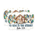 (2 Pack) Christian Christmas Nativity Magnets - Glory to God Luke 2:14 Bible Verse - Religious Holiday Decor - 5 Inches On Longest Side - Thick Durable Magnet - Made in USA - MAG27955