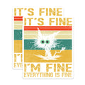 (2 Pack) It's Fine Magnets - Crazy Cat Decor - Everything is Fine Novelty Magnets - 5" On Longest Side - Premium Magnet - for Cars, Refrigerators, Toolboxes, Lockers - Made in USA - MAG14232