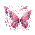 (2 Pack) Pink Butterfly Magnets - Sparkly Fairycore Aesthetic Decor - Whimsical Fridge Art - Dazzling Fantasy Design - 5 Inches On Longest Side - Thick Durable Magnet - Made in USA - MAG36532