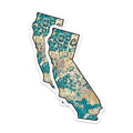(2 Pack) California Map Magnets - Teal Abstract Art Fridge Decor - Home Decor Magnet - 5" On Longest Side - Premium Magnet - for Cars, Refrigerators, Toolboxes, Lockers - Made in USA - MAG17366
