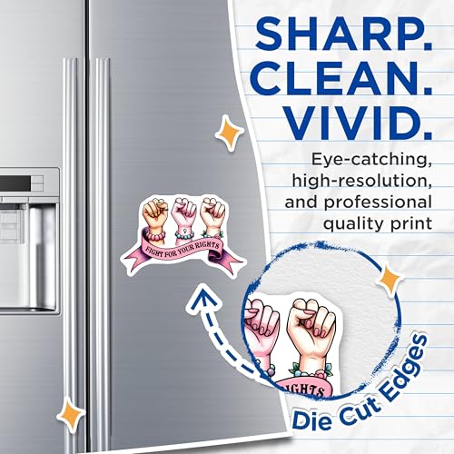 (2 Pack) Fight for Your Rights Magnets Magnets - Empowerment - Feminist Sticker - 5" On Longest Side - Made in USA - Sticks to Refrigerators & Metal Surfaces - MAG8348