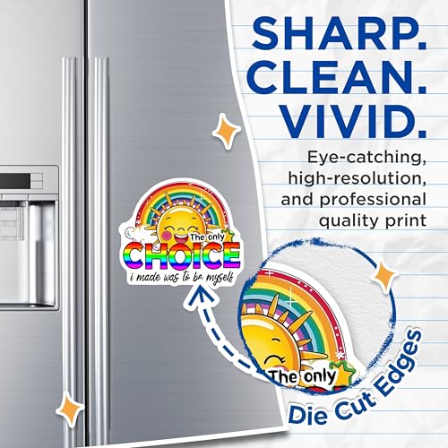 (2 Pack) Rainbow Sun Magnets Magnets - 5" On Longest Side - Made in USA - Sticks to Refrigerators & Metal Surfaces - MAG9190