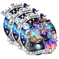 (3 Pack) Witch and Cauldron Decals - Funny Halloween - Spooky Laptop Decals - 3 Inches On Longest Side - Easy Peel & Apply - Made in USA - 3MCS1393