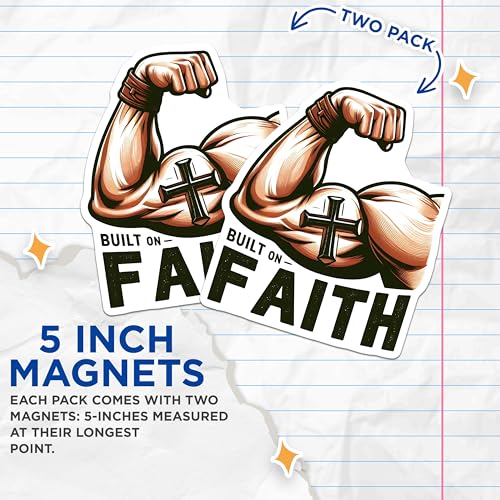 (2 Pack) Inspirational Quote Magnet - Strong Arm Design - 5" On Longest Side - Sticks to Smooth Flat Surfaces - Made in USA - MAG9639