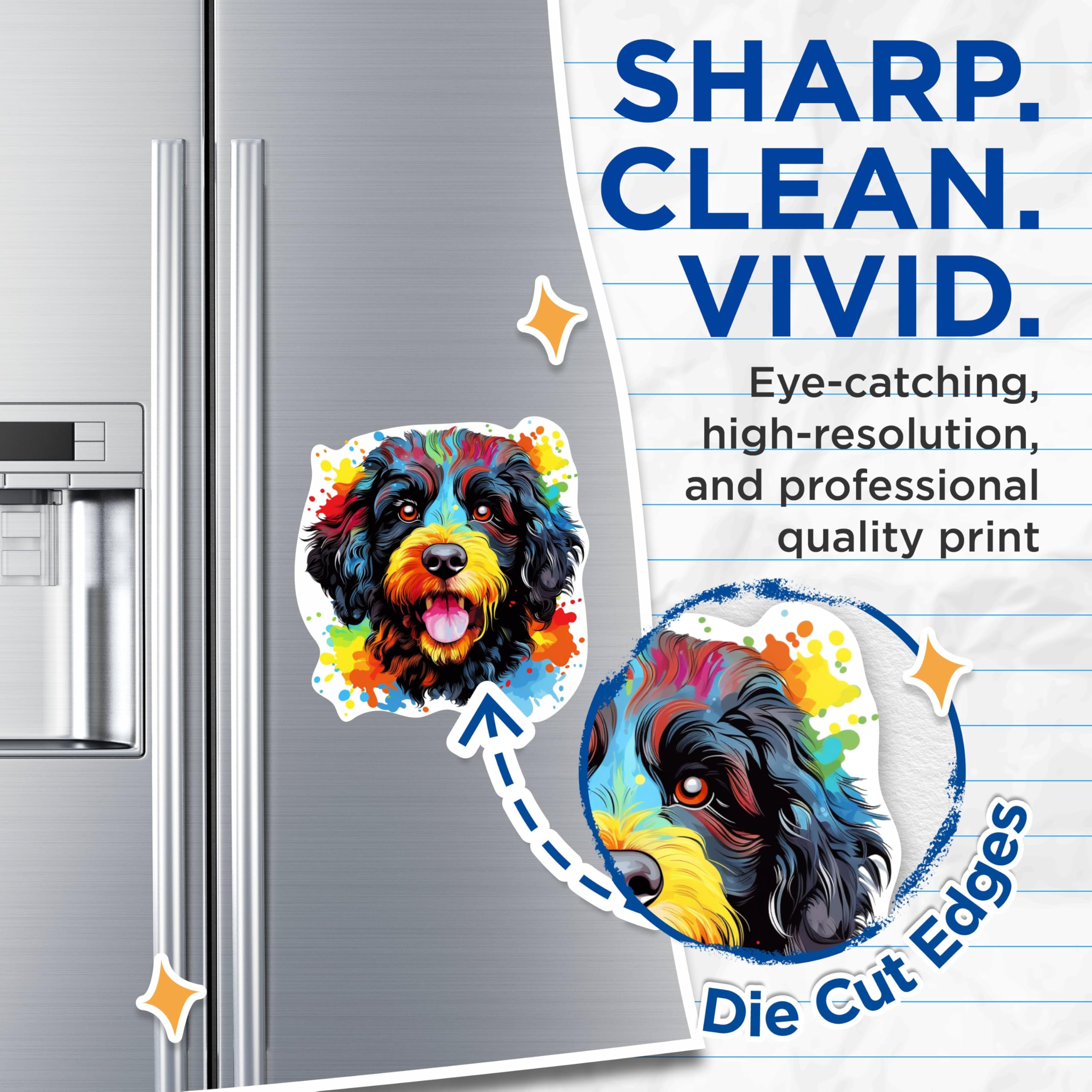 (2 Pack) Portuguese Water Dog Dog Breed Magnets - 5 Inches On Longest Side - Choose from Over 100 Dog Breeds - for Cars, Refrigerators, Toolboxes - Made in USA - MAG1925