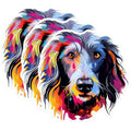 (3 Pack) Colorful Dog Decals - Border Collie Decals - Laptop Decal - 3 Inches On Longest Side - Easy Peel & Apply - Made in USA - 3MCS0815