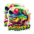(2 Pack) Funny Fishing Magnets - Don't Be A Basshole - Colorful Fish ations for Home - 5" On Longest Side - for Cars, Fridges, Toolboxes - Made in USA - MAG4273