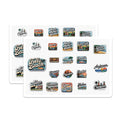 (2 Pack) City Travel Stickers - State Pride Stickers - Souvenir Stickers - 5" On Longest Side - Sticks to Smooth Flat Surfaces - Made in USA - BMCS18662