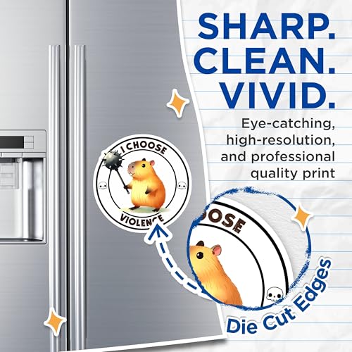 (2 Pack) Capybara Humor Magnets - Funny Animal Magnets - Cute Violence-Themed Magnets - 5" On Longest Side - for Cars, Refrigerators, Toolboxes, Lockers - Made in USA BMCS3256