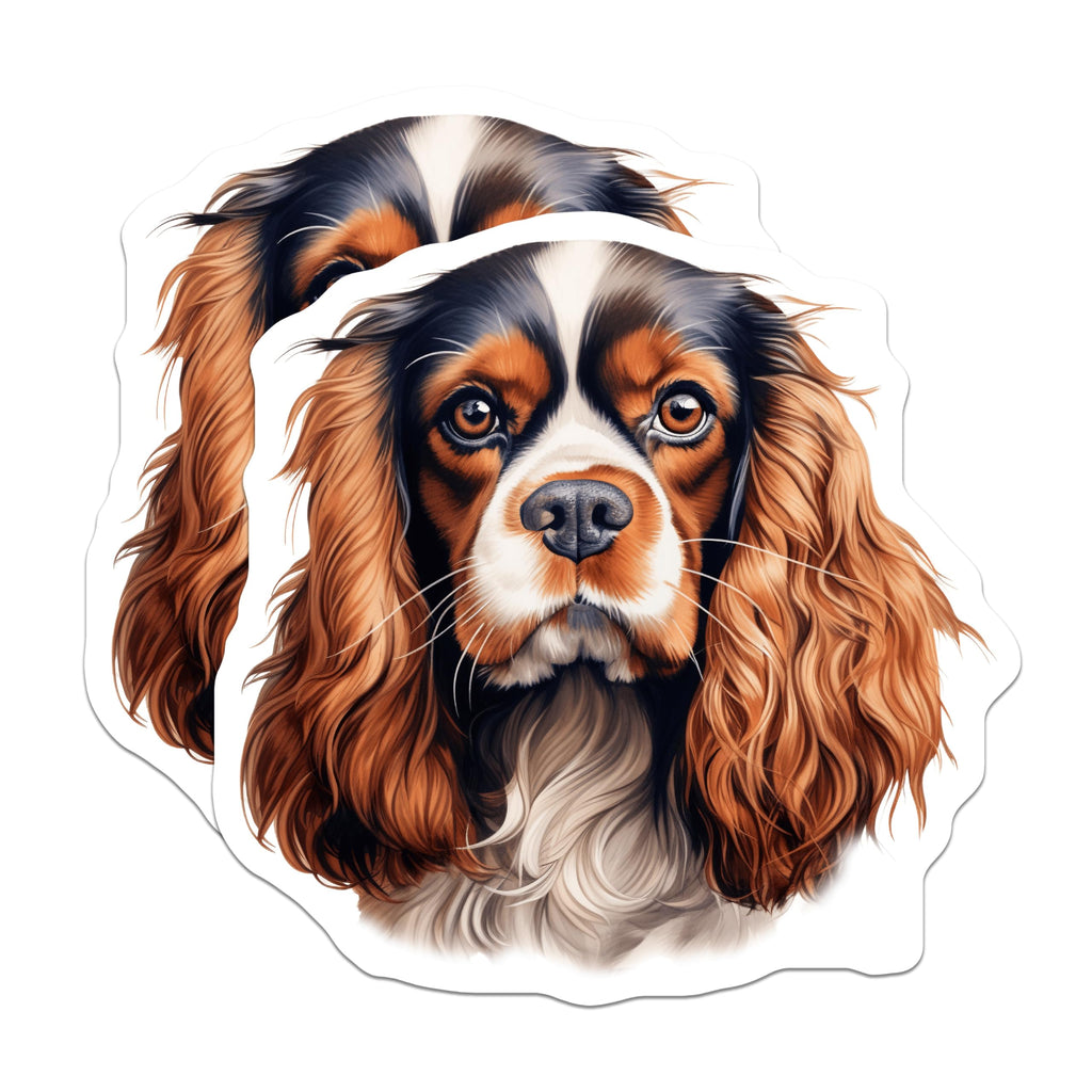 (2 Pack) Cavalier King Charles Spaniel Magnets - Dog Mom Refrigerator Decor - Pet Lover Home Accent - 5 Inches On Longest Side - Thick Durable Magnet - Made in USA - MAG26876