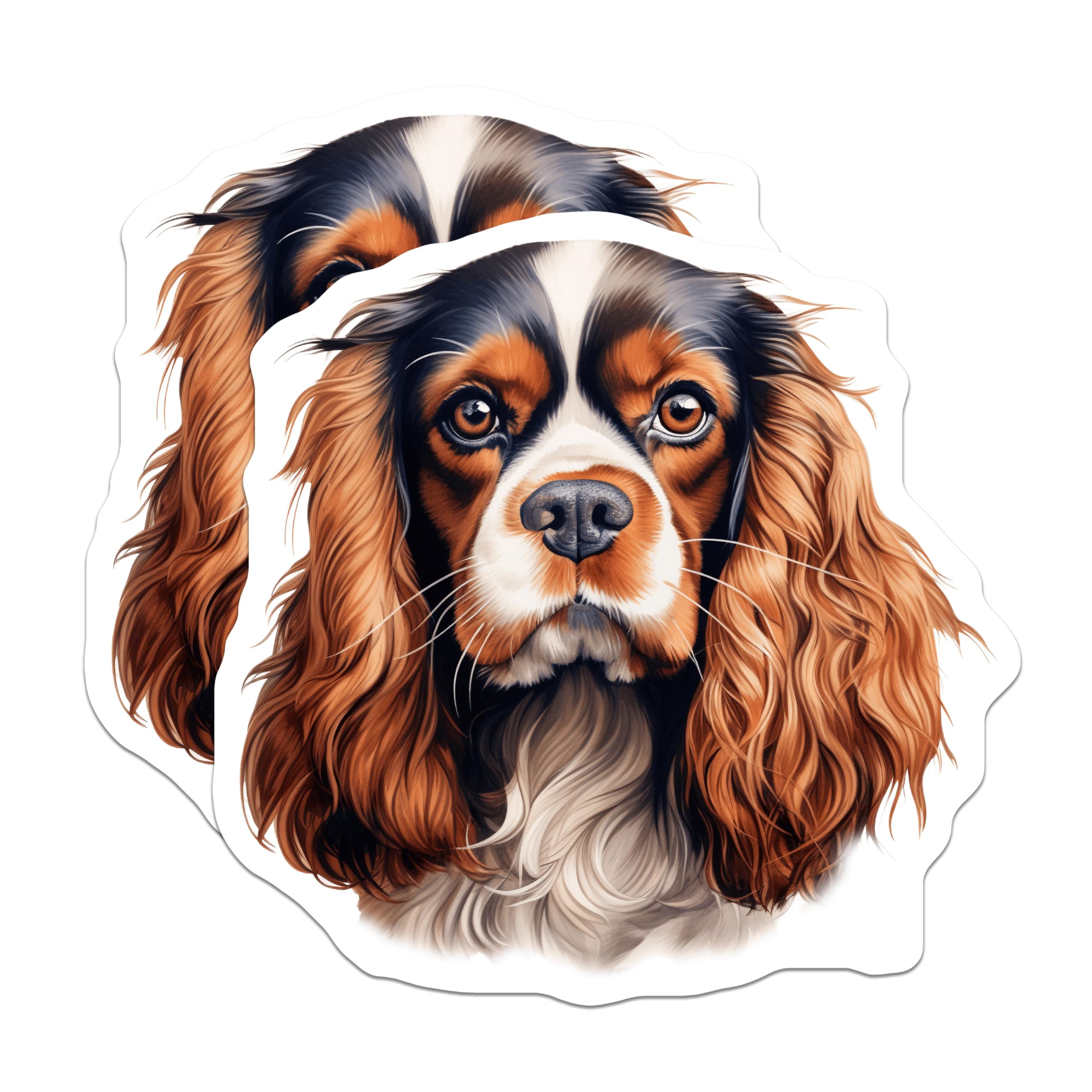 (2 Pack) Cavalier King Charles Spaniel Magnets - Dog Mom Refrigerator Decor - Pet Lover Home Accent - 5 Inches On Longest Side - Thick Durable Magnet - Made in USA - MAG26876