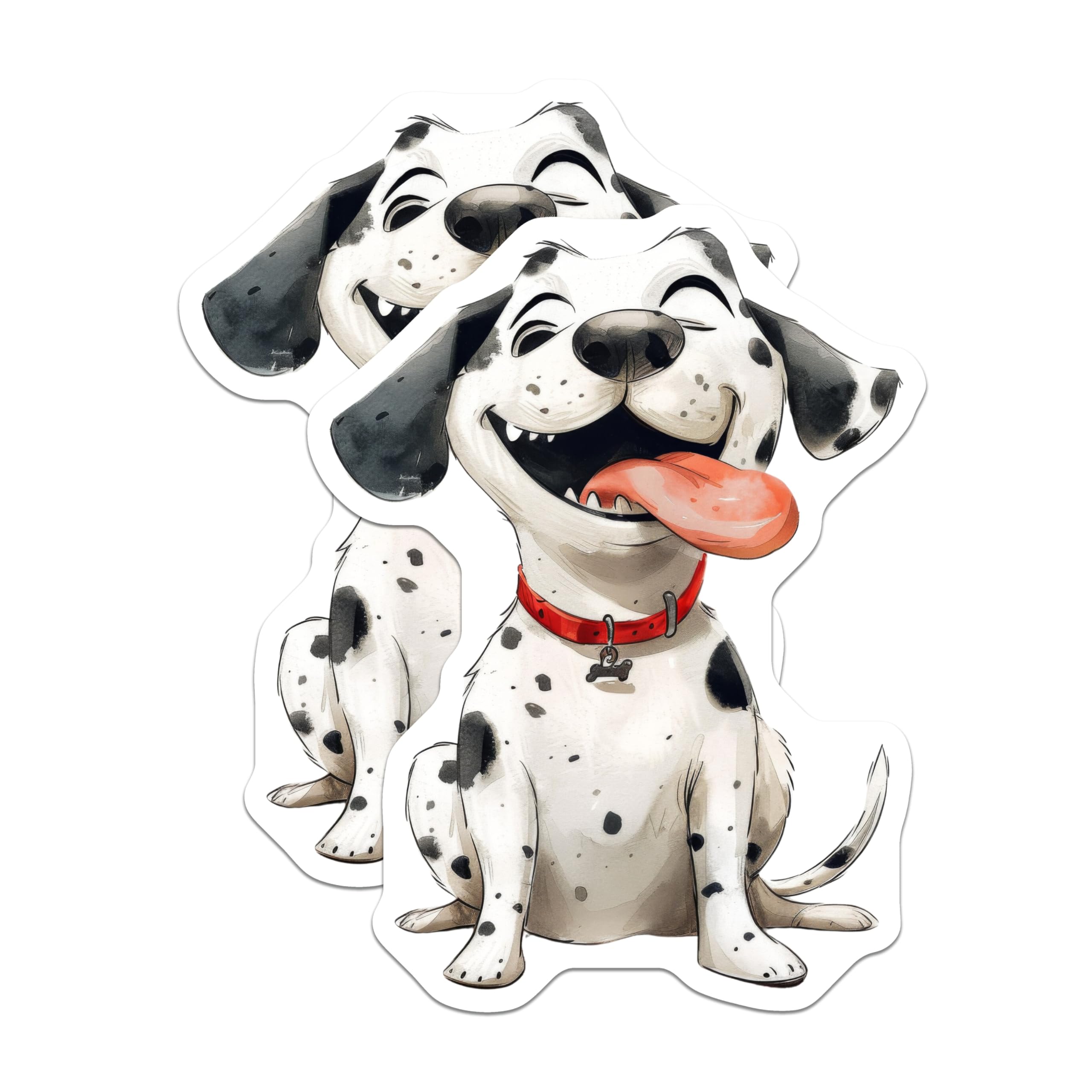 (2 Pack) Happy Dog Magnets - Cute Puppy Fridge Decor - Pet Lover Animal Art - 5 Inches On Longest Side - Thick Durable Magnet - Made in USA - MAG26200