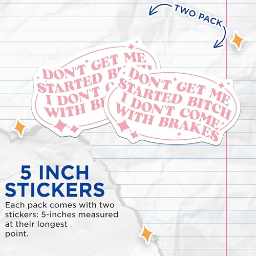 (2 Pack) Funny Quote Stickers - Novelty Decal - Humorous Sticker Design - 5" On Longest Side - Sticks to Smooth Flat Surfaces - Made in USA - BMCS8485