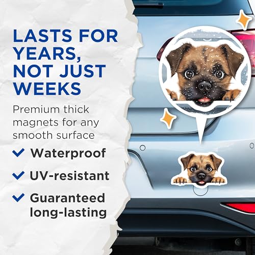 (2 Pack) Puppy Illustration Magnet - 5" On Longest Side - Sticks to Smooth Flat Surfaces - Made in USA - MAG9882