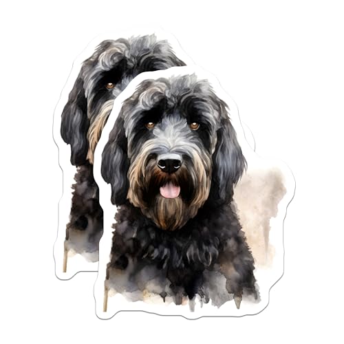 (2 Pack) Watercolor Labradoodle Goldendoodle Magnets - Pet Lover Dog Mom Dad - Animal Fridge Locker Decor - 5 Inches On Longest Side - Thick Durable Magnet - Made in USA - MAG29348