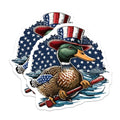 (2 Pack) Patriotic Duck Magnets - Uncle Sam Mallard - American Flag Animal Decor - 4th of July Fridge Decal - 5 Inches On Longest Side - Thick Durable Magnet - Made in USA - MAG20225