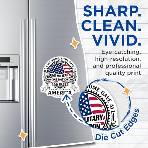 (2 Pack) All Gave Some Some Gave All Magnets Magnets - One Military One Nation - God Bless America - 5" On Longest Side - Made in USA - Sticks to Refrigerators & Metal Surfaces - MAG8817