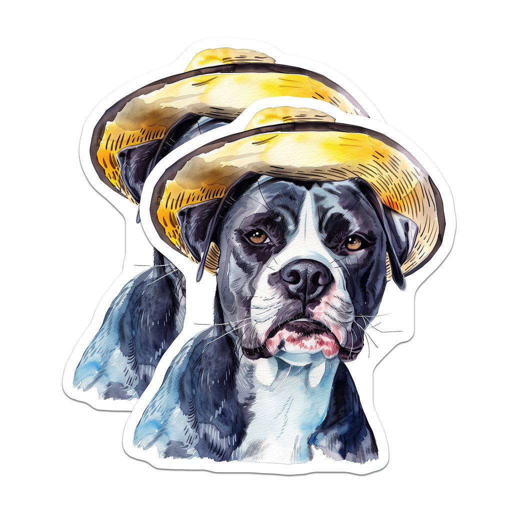 (2 Pack) Boxer Dog Magnets - Watercolor Animal Art - Farmhouse Pet Decor - 5 Inches On Longest Side - Thick Durable Magnet - Made in USA - MAG37064