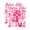 (2 Pack) Love Like Jesus Stickers - Christian Faith Stickers - Inspirational Pink Design Stickers for Laptops - 5" On Longest Side - Sticks to Any Smooth Flat Surface - Made in USA - BMCS3523