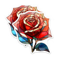 (2 Pack) Stained Glass Rose Magnets - Refrigerator Decor - Artistic Floral Art - 5 Inches On Longest Side - Thick Durable Magnet - Made in USA - MAG39313