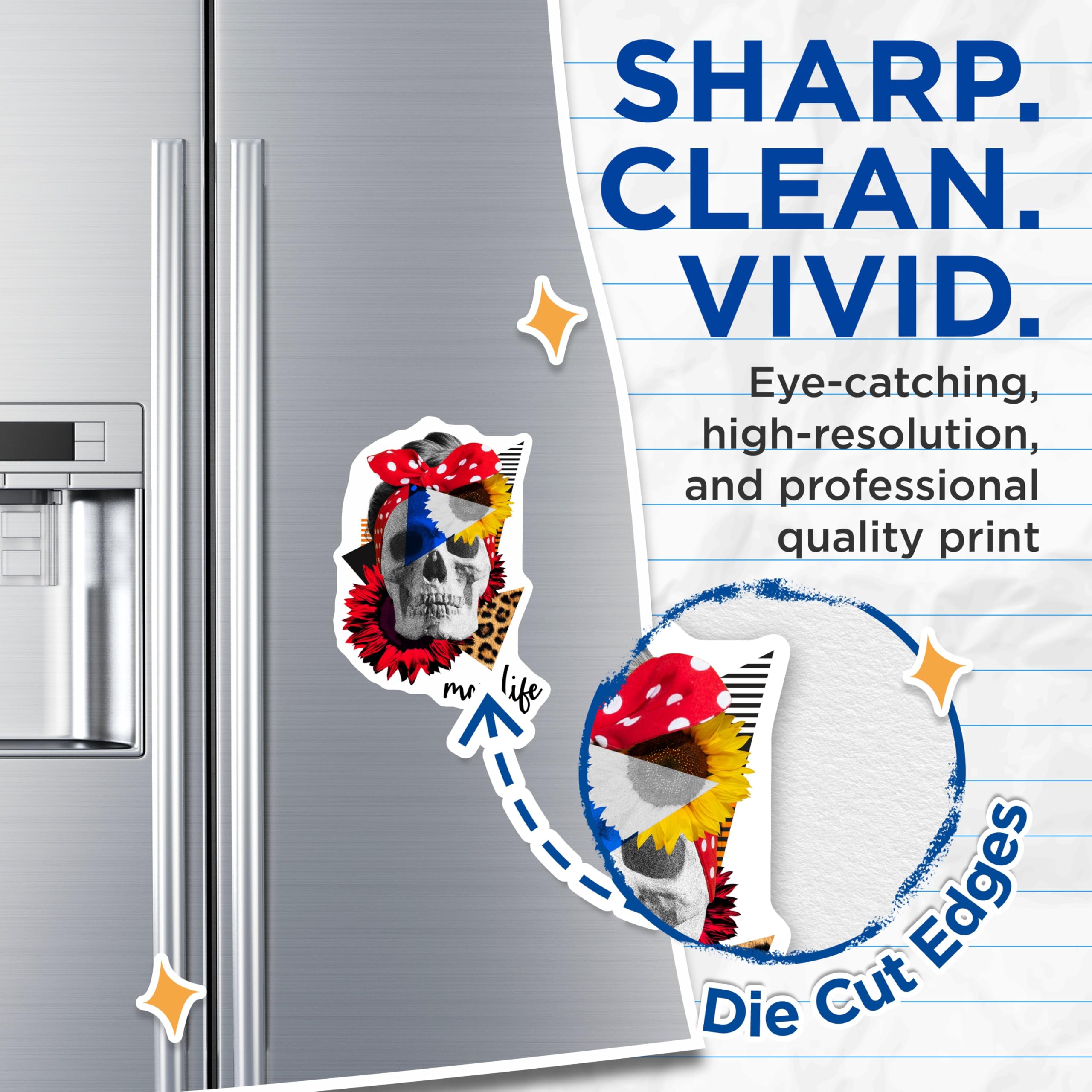 (2 Pack) Momlife Skull Magnets - Sunflower Magnet - Bandana Mom - Refrigerator Magnets - 5" On Longest Side - Premium Magnet - for Cars, Refrigerators, Toolboxes, Lockers - Made in USA - MAG17915